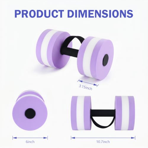 Water Weights, 2Pcs Aquatic Dumbbell for Exercise, Water Aerobics Equipment | Lightweight Resistance with handles, pool water fitness, Rehabilitation&Strength Training, Soft EVA Foams Materials