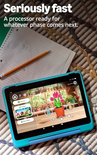 Amazon Fire HD 8 Kids Pro tablet, ages 6-12. Bright 8" HD screen, includes ad-free content, parental controls, 13-hr battery, slim case for older kids, 64GB, Hello Teal, (2024 release)