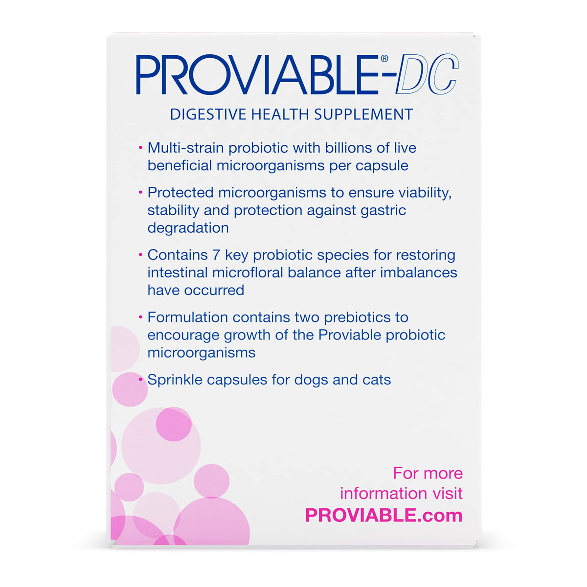 Nutramax Proviable Probiotics for Dogs & Cats, Sprinkle Capsules, 30ct | Probiotics for Cats and Dogs, Plus Prebiotics, Daily Gut Health Support Supplement, Multiple Strains, Sprinkle on Food