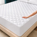 Queen Mattress Pad, Quilted Mattress Protector Topper fits 16" Deep Pocket | White, Soft Breathable Fitted Mattress Cover, Noiseless, Machine Washable for Home & Hotels by Utopia Bedding