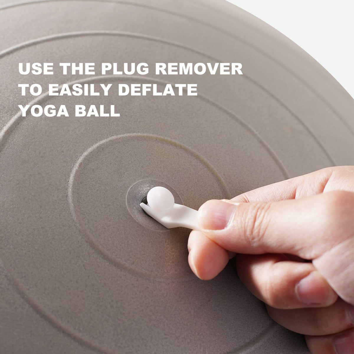 Exercise Ball Pump, Hand Air Pump for Stability Workout Yoga Ball, with 2 Plugs for Valve & 1 Plug Remover for Easy Deflation