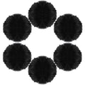 Mozeat Lens 6 Pcs Black Pom Poms Faux Fur Pom Pom Fluffy Pom Pom Balls, Round Fluffy Pompoms for Crafts with Tiny Cord for Hat Shoes Garment Hair Pins Earrings Necklace Charm Wedding Accessories