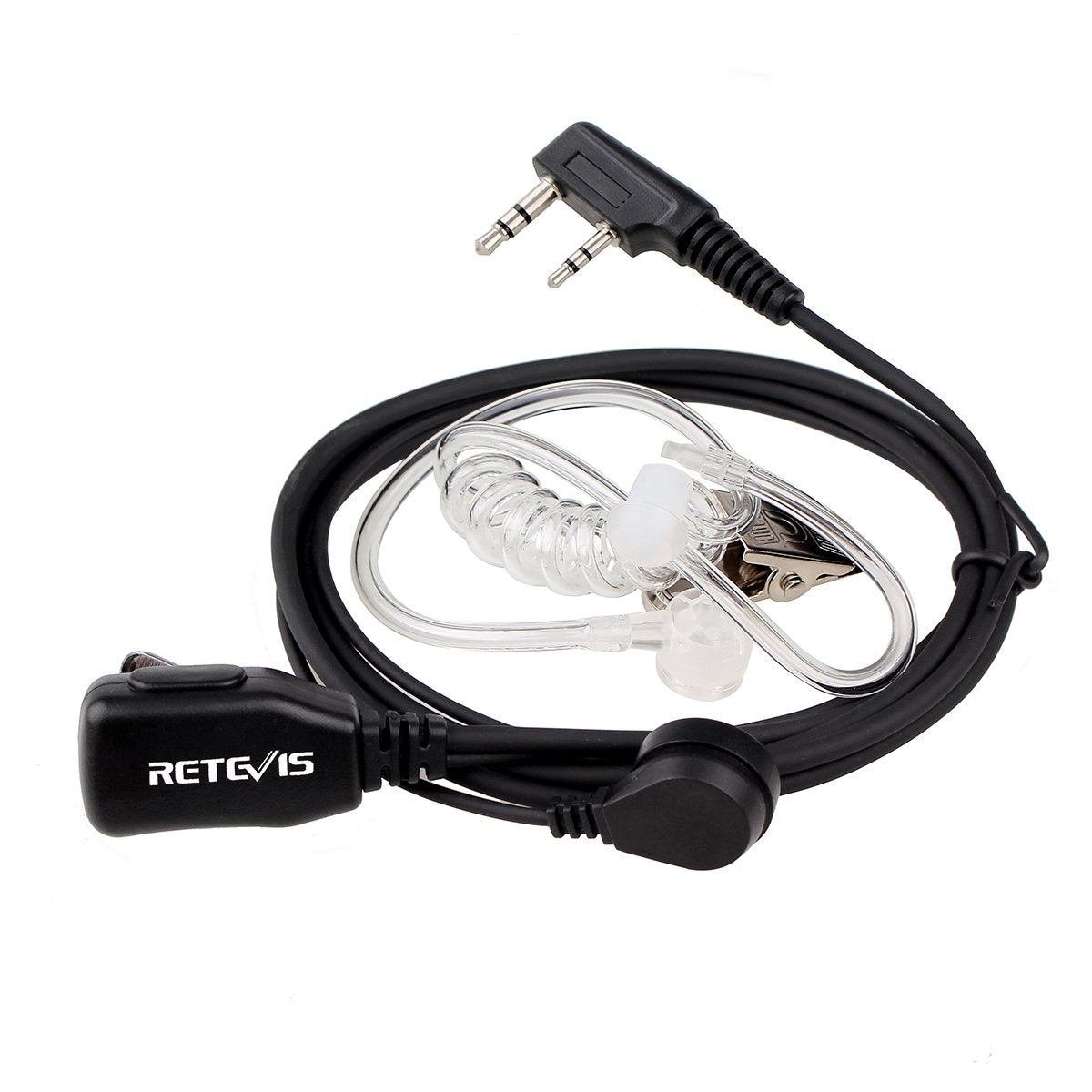 Retevis Walkie Talkie Earpiece with Mic, for RT22/RT21/RT68/H777/RT86 | Acoustic Tube, Compatible with Pxton, Baofeng BF-888S, Kenwood walkie talkies, Security Surveillance Headset(10 Pack)