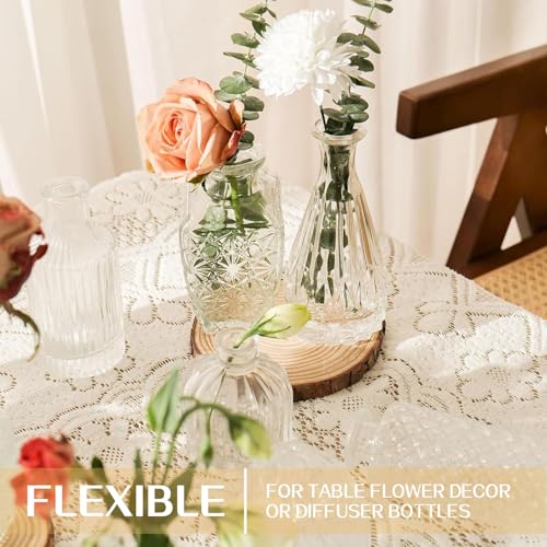 Anquephd Glass Bud Vase Set of 32PCS Wedding Centerpieces for Tables,Mini Clear Bud Vases for Flowers,Small Flower Vases Suitable for Birthday Party,Anniversary,Wedding,Baby Shower (Clear, 32PCS)