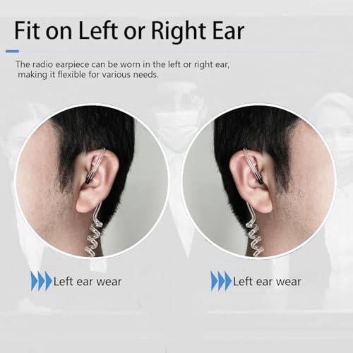 Retevis Walkie Talkie Earpiece with Mic, for RT22/RT21/RT68/H777/RT86 | Acoustic Tube, Compatible with Pxton, Baofeng BF-888S, Kenwood walkie talkies, Security Surveillance Headset(10 Pack)