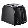 Russell Hobbs Textures 2 Slice Toaster, Extra Wide Slots, 850W, Black | Six Browning Levels, Frozen, Cancel and Reheat Functions, Removable Crumb Tray, Black Matt and High Gloss Finish, 21641