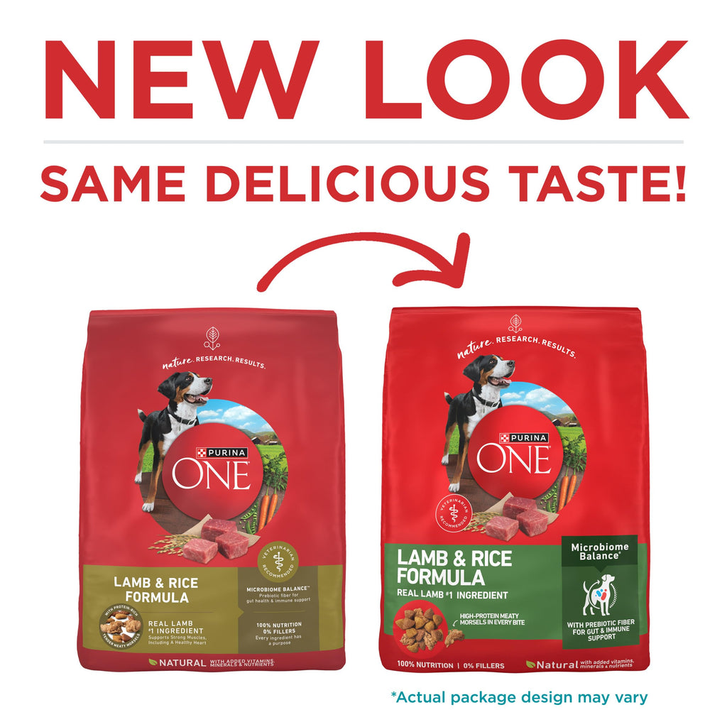 Purina ONE Lamb and Rice Formula Dry Dog Food for Digestive Support | Dog food with real lamb as first ingredient, Microbiome Balanced and prebiotic fiber, supports digestive health