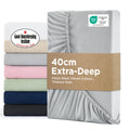 Bedsure Double Fitted Sheet Deep - 40cm Pocket, Grey, 135x190cm | Soft Breathable Brushed Finish Smooth Feel All Round Elastic Secure Fit Deep Pocket Machine Washable Fade Resistant Easy Care