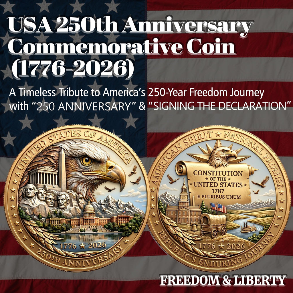 USA 250th Anniversary Commemorative Coin - American Eagle & Patriotic Symbols Collectible - America 250 Merchandise for Celebration & Gifting (1776-2026) (250th-Presidents-eagle)