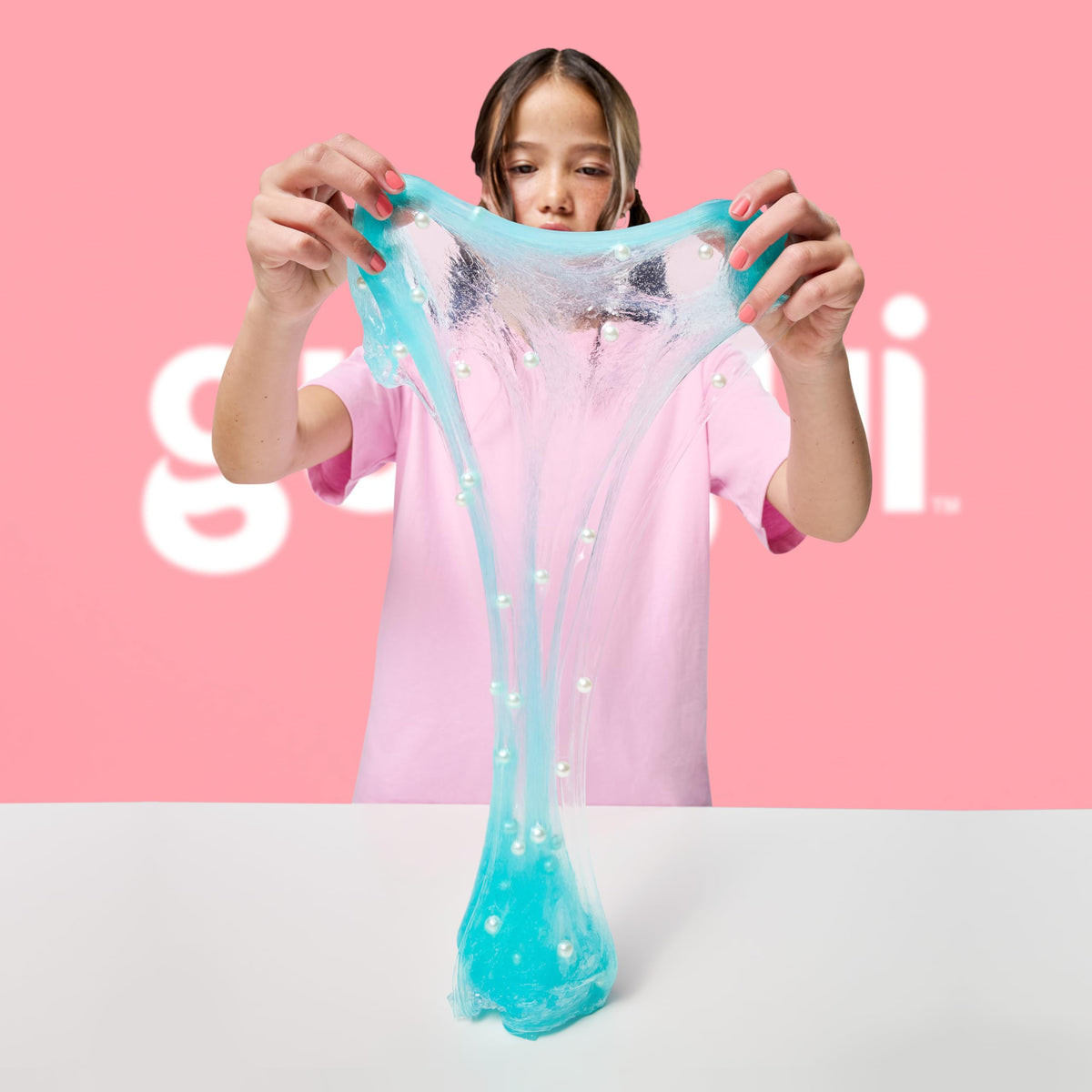 GUI GUI Slime Kit Shimmer Deluxe 2-Pack, Iridescent Slimes | Includes Shimmer & Crystal Pearl slimes, Pearl Bead Booster, Glow-Up sachets; slime kit for girls ages 6+