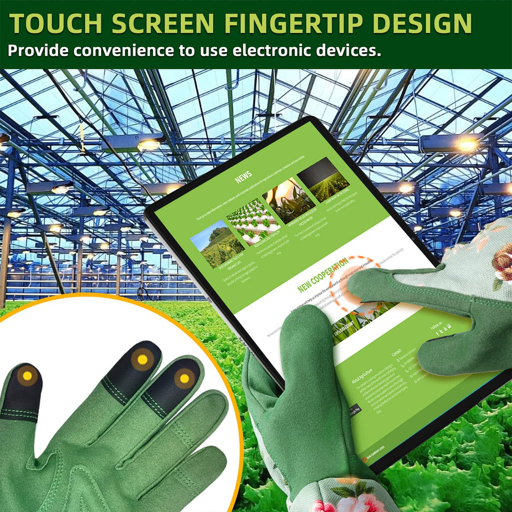 WANCHI Gardening Gloves for Women Gift,Yard Work Garden Gloves,Green Medium | Long Garden Gloves for Women,Gardener Gardening Gifts for Women,Outdoor Heavy Working Gloves for Men,Weed,Pruning,Lawn Glove
