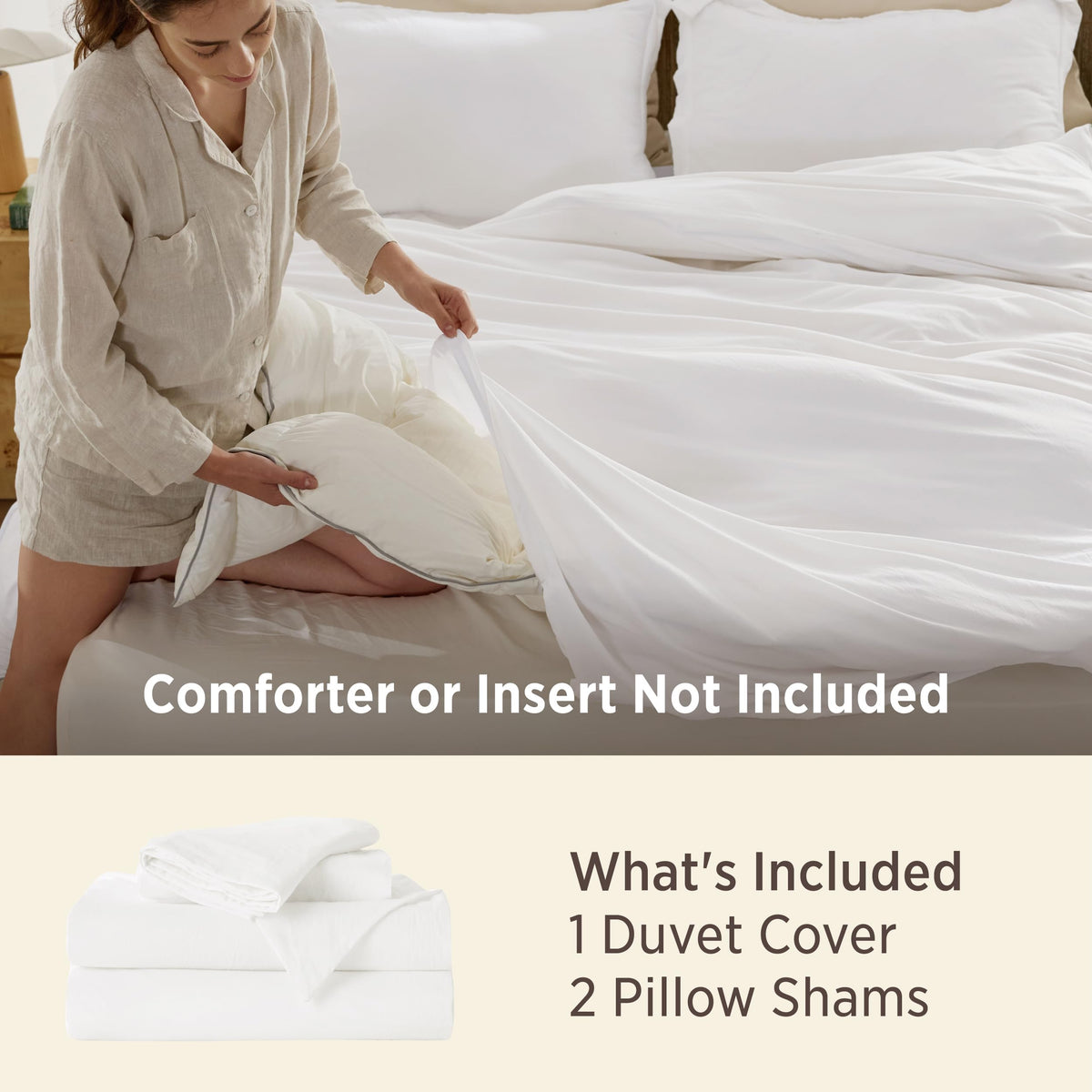 Bedsure Prewashed Duvet Cover Queen, Bedding Set with Zipper Closure, White | Ultra Soft, Relaxed Texture, Breathable Comfort, Hidden Zipper, 8 Corner Ties, Easy Care, OEKO-TEX Certified, Year-Round Use