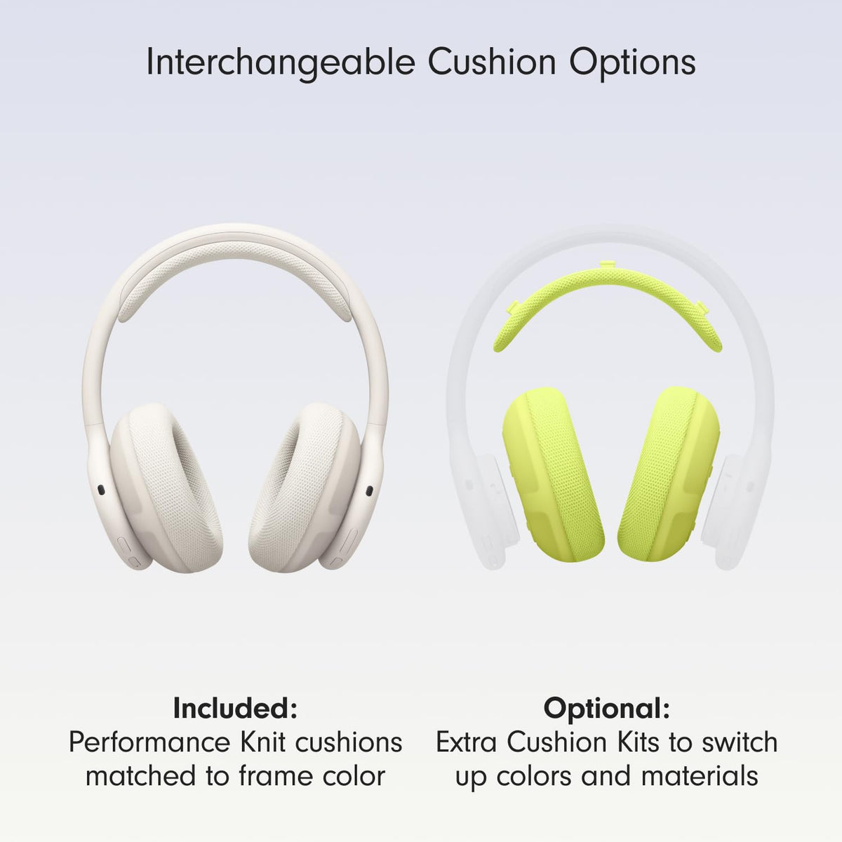 Beats 360 — Over-Ear Headphones with Interchangeable Cushions, Sweat & Water Resistance and Noise Cancellation — Cloud with Cloud Performance Knit Cushions