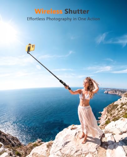 Tripod for iPhone, Selfie Stick with Remote, Stable & Durable Phone Tripod | Portable Travel Cell Phone Stand, Extendable All-in-1 Tripod for Video Recording Compatible with iPhone Android