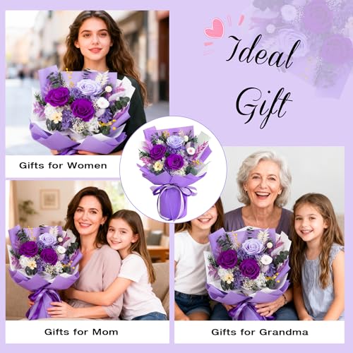 Vrioca Flowers for Delivery, Preserved Flowers Bouquets, Birthday Gifts for Women Mom