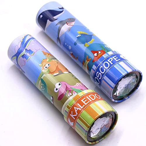iKeelo Classic Tin Kaleidoscopes 2 Pack, Fun to Discover the Hidden Animals | Crystal Clear View, Educational Kaleidoscope Toy, Vintage Retro Toys in Gift Box