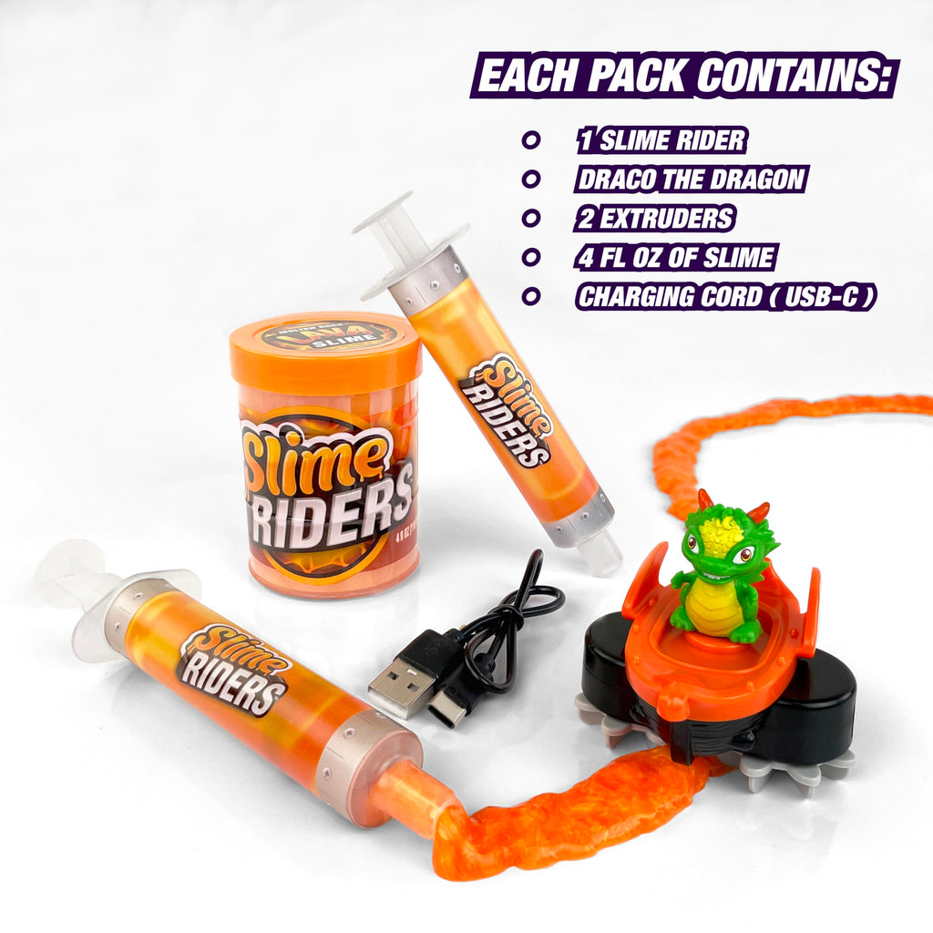 Slime Riders Motorized Rechargeable Toy Car Slime Race Track Builder Kit | The Original Slime Rider - Draco The Dragon