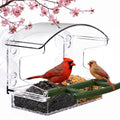 Kingsyard Window Bird Feeder with 4 Extra Strong Suction Cups | Crystal Clear Durable PC, Extra Wide Perch, Lift-Out Seed Tray, Easy to Clean & Refill, Bird Watching Gift, Garden Decor