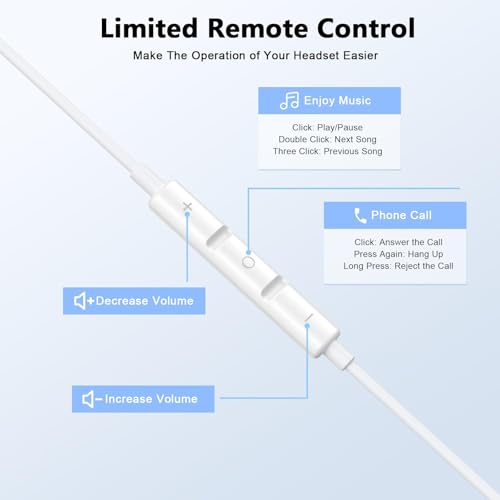2 Pack [Apple MFi Certified] USB C Headphones Wired for iPhone 18 17 16 15 | Wired Earbuds with Microphone & Remote Control Noise Cancelling Type C Earphones for iPhone Duo 18 17 16 15 Pro Max, Galaxy