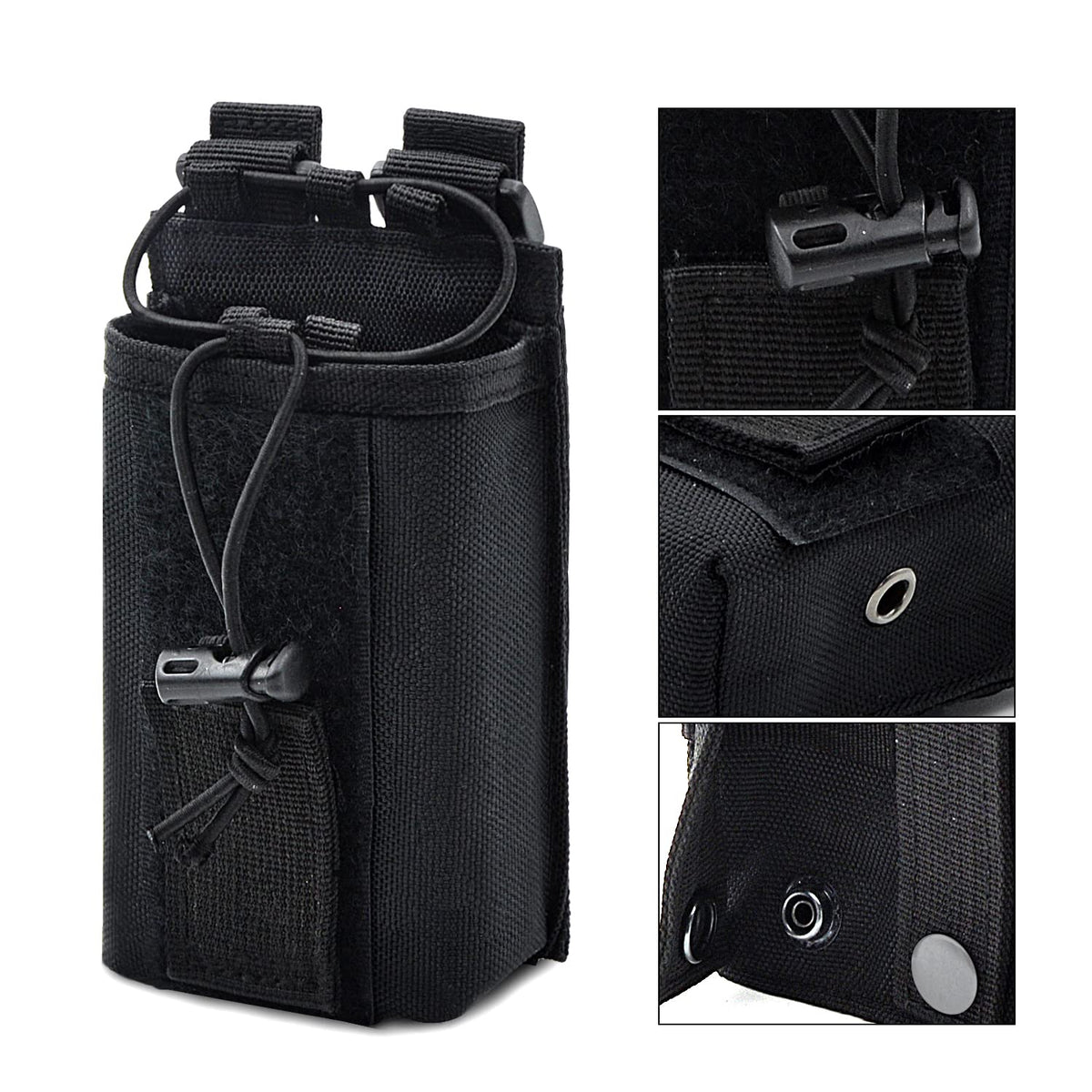 YEZEJUN Molle Radio Pouch Holster Tactical Holder Duty Belt Accessories Military Heavy Bag for Two Ways Walkie Talkies Adjustable Storage with 1 Pack Patch