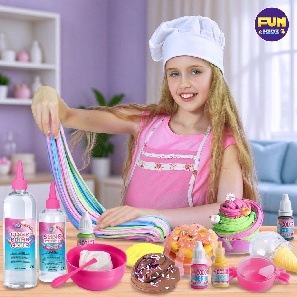 Gift Butter Slime Kit for Girls 10-12, FunKidz Ice Cream Soft Slime Making Kit Ages 8-12 Kids Slime Toys Ideal Birthday Party Present