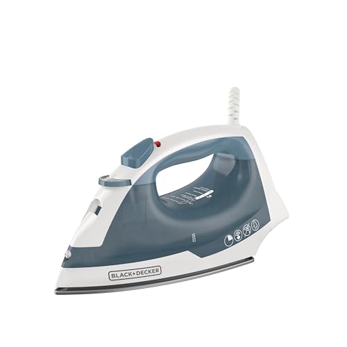 BLACK+DECKER Easy Steam Compact Iron for Clothes, Automatic Shutoff, Nonstick Plate, Light Weight, 1200 Watts
