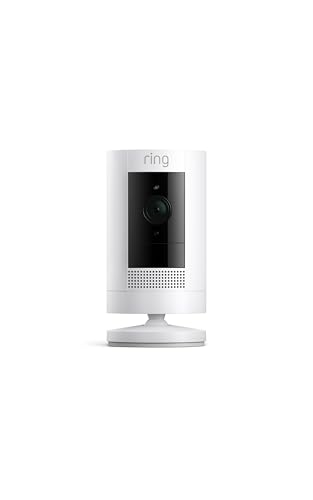 Ring Outdoor Cam (Stick Up Cam), Weather-Resistant Home or Business HD Security Camera, Live View, Color Night Vision, Two-Way Talk, Motion Alerts, Works with Alexa, White