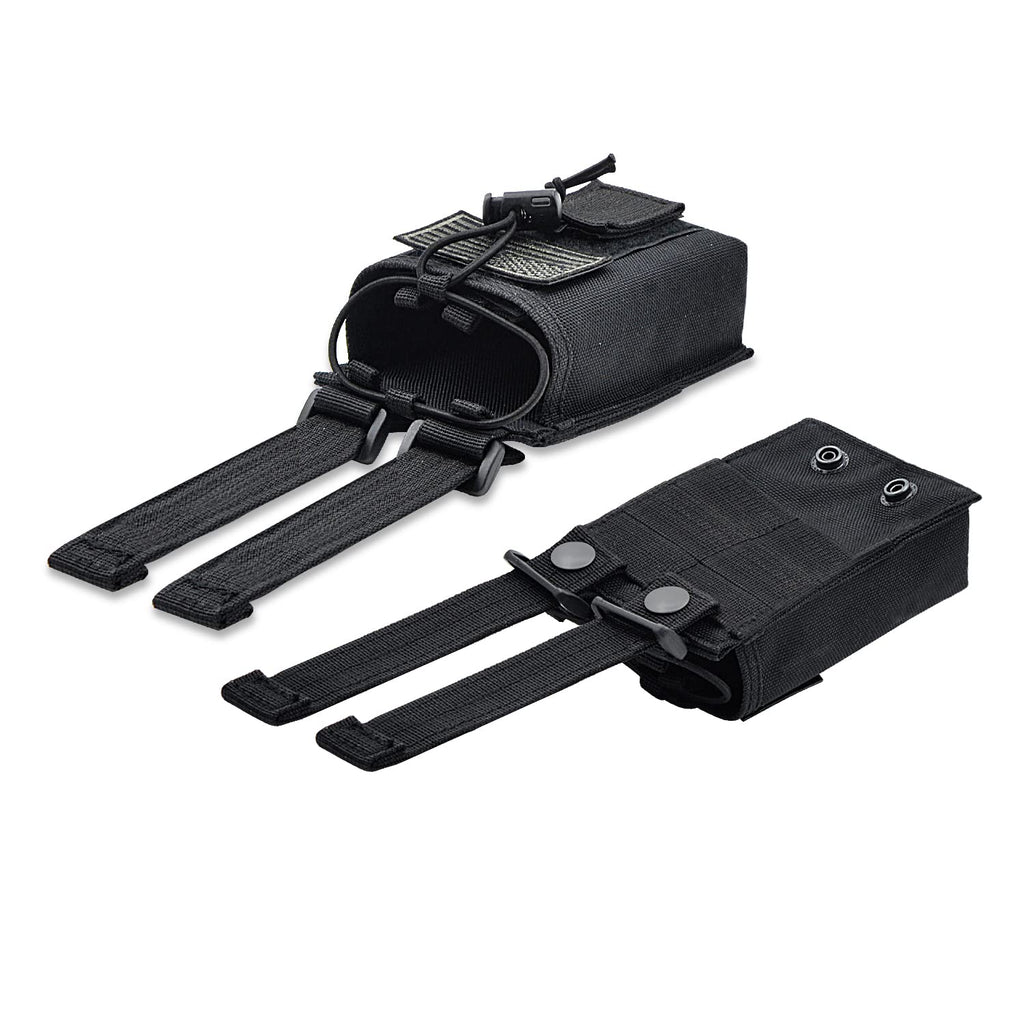 YEZEJUN Molle Radio Pouch Holster Tactical Holder Duty Belt Accessories Military Heavy Bag for Two Ways Walkie Talkies Adjustable Storage with 1 Pack Patch
