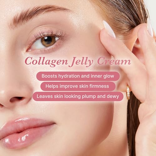 medicube Jelly Cream with Collagen & Niacinamide, 3.71 fl.oz | Freeze-Dried Hydrolyzed Collagen for Skin Barrier Hydration & 24H Glow - Plumper, Firmer looking skin, 3.71 fl.oz