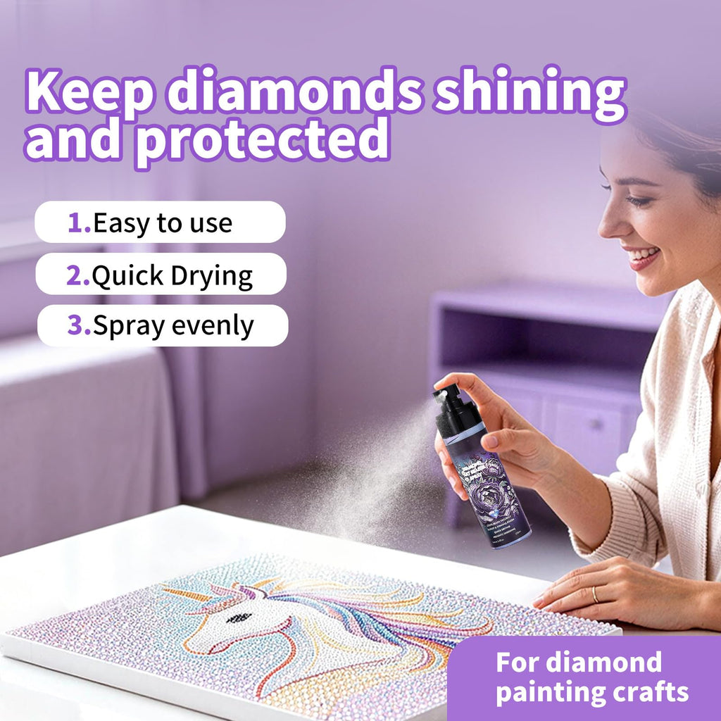 Diamond Art Sealer Spray, Painting Sealer Spray, Quick Drying Spray evenly | For Diamond Art, Secure Diamond Fixing and High Gloss Finish 100ml