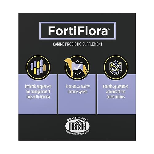 Purina Pro Plan Veterinary Supplements FortiFlora Dog Probiotic Supplement | FortiFlora Probiotic Supplement with strain of probiotics promotes intestinal health and can help management of diarrhea