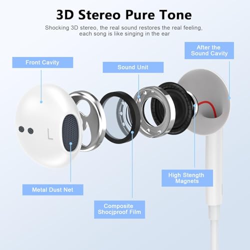 2 Pack [Apple MFi Certified] USB C Headphones Wired for iPhone 18 17 16 15 | Wired Earbuds with Microphone & Remote Control Noise Cancelling Type C Earphones for iPhone Duo 18 17 16 15 Pro Max, Galaxy