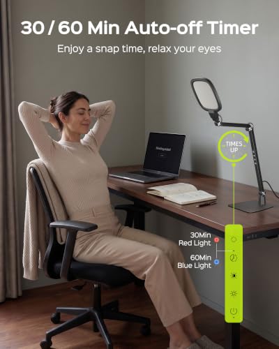 LED Desk Lamps for Home Office, 18W Bright Soft Video Conference Lighting | 50+ Light Modes, Eye-Care, Glare-Free, Memory & Timer Func, Upgrade Desk Light for Reading, Zoom, Streaming, Study, Craft