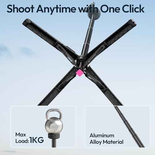 ULANZI MT85 60"Magnetic Phone Tripod for iPhone18Pro Auto Open Selfie Stick | N52 Magnetic, Aluminum, Enhanced 4-Leg, Extendable Phone Stand for Magsafe w Remote for Travel Vlog Content Creator Essential