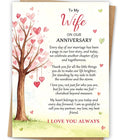 LiuuLi Anniversary Card for Wife,Anniversary Wedding Gifts from Husband | Romantic Wife Anniversary Card with Heartfelt Message,Thoughtful Keepsake Gift for Wedding Anniversary,Love Tree Design