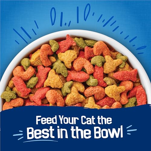 Friskies Purina Seafood Sensations Dry Cat Food, 22 lb Bag | Crunchy cat kibble with salmon, tuna and shrimp flavors, with protein for healthy muscles and fatty acids for skin and coat