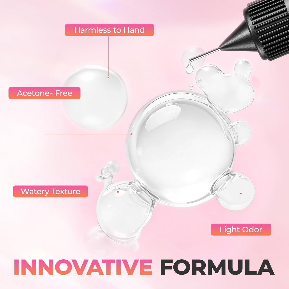 UNA GELLA 20ml*2PCS Nail Glue Remover for Press on, Multi-Functional Pinpoint Glue Remover Fast Removal Gentle Non-Acetone with Crystal Sticks for Nails Polish False Acrylic Nail Tips Home DIY