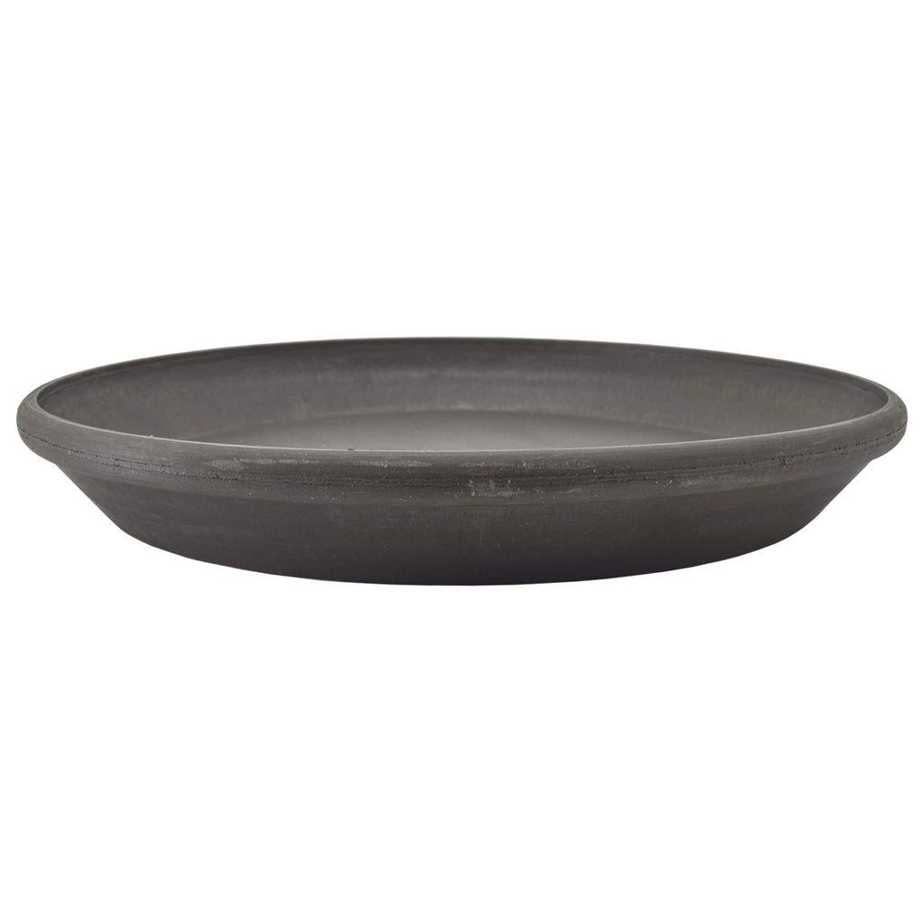 PSW Pot Collection AP35DC 14-inch Plastic/Stone/Wood Composite Plant Saucer Drip Tray – No Drainage Hole (Drillable), Indoor/Outer Water Tray, Dark Charcoal