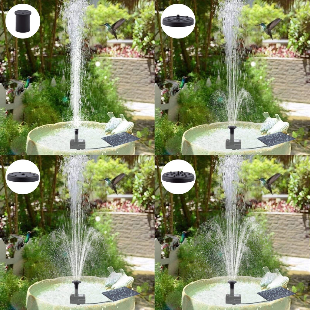 Solar Fountain Pump Kit with Separate Solar Panel, 1.8 W Upgraded Solar Water Pump with 9.84FT Cable & 4 Nozzles Solar Water Fountain for Bird Bath,Pond, Patio Garden Water Pump with Built-in Filter