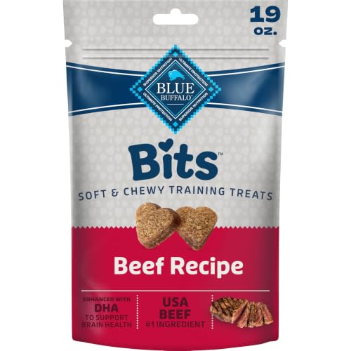 Blue Buffalo Bits Beef Training Treats, 19 oz | Real Beef First, DHA for Cognitive Development, No Chicken By-Product Meals, Free from Red Dye 40