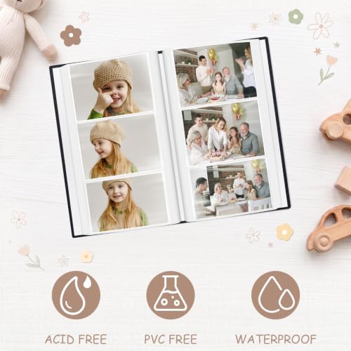 Popotop Photo Album 4x6-300 Photos Linen Cover Photo Books with 300 Horizontal Pockets,Slip-in Picture Albums for Family Wedding Anniversary Baby Vacation Pictures