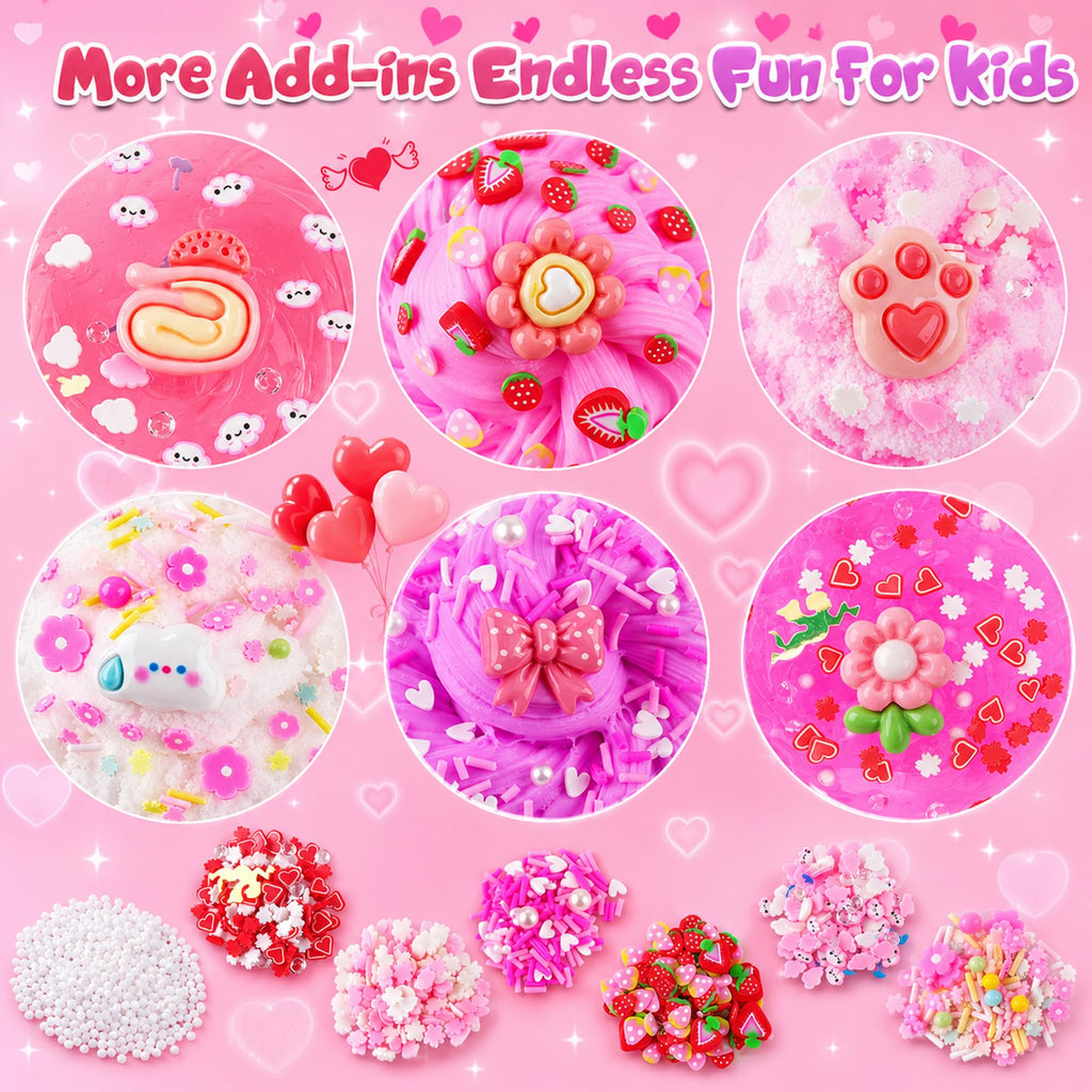 6-Pack Pink Slime Kit for Girls, Cloud Butter Squishy Birthday Gift Set | Party favor, goodie bag stuffer, Easter basket filler and sensory toy for kids ages 4-10