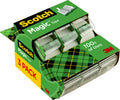 Scotch Magic Tape, 3 Dispensered Rolls, 3/4 x 300 Inches, Clear | Numerous Applications, Invisible, Clear Tape Engineered for Repairing