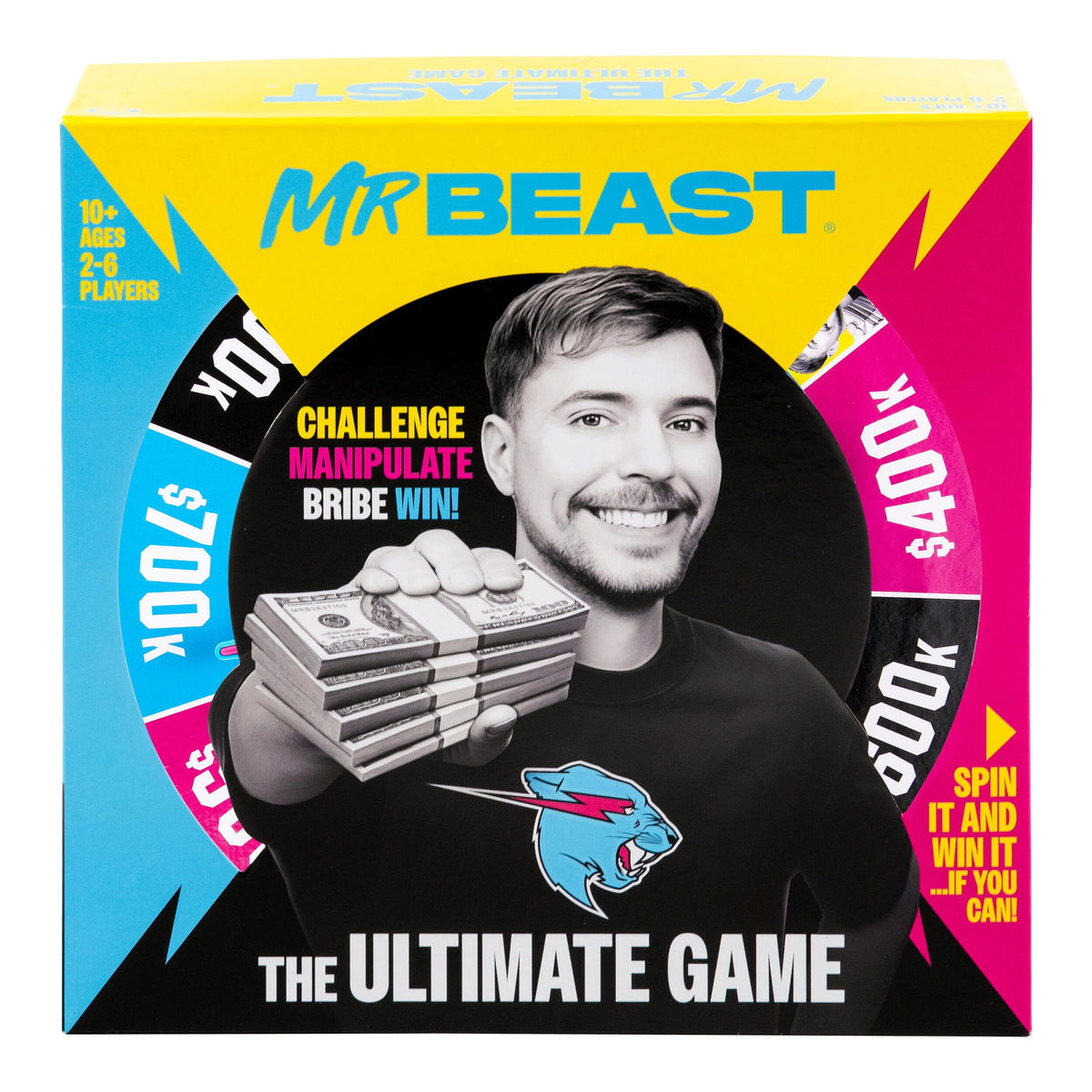 MrBeast Game, The Ultimate Party Game for Friends - Timed Stunts | Spin the wheel, draw Challenge, Duel, Party, or Side Quest cards, group games for adults