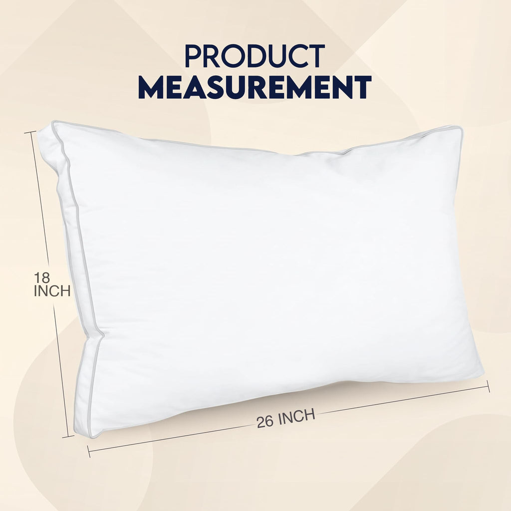 Utopia Bedding Gusset Bed Pillow, Hotel Pillows Queen Size Set of 2, White | Cotton Blended Down alternative pillows for sleeping, soft fluffy cooling comfort for Back, side & stomach sleepers, 2 pack
