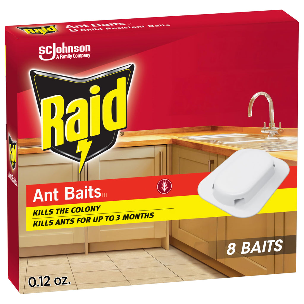 Raid Ant Killer Baits, For Household Use, Child Resistant, 8 Count | Kills the Colony, Keeps Killing Ants for Up to 3 Months, For Indoor Home Use