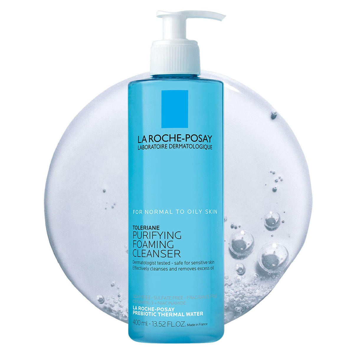 La Roche-Posay Toleriane Purifying Foaming Facial Cleanser with Niacinamide | Oil free face wash for sensitive skin with niacinamide and ceramides. Pore cleanser that won’t dry out skin and is soap free.