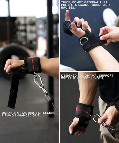 Ekkovision EKKO Weight Lifting Straps With Cuffed D Ring, Wrist Support for Men, Heavy Duty Thick Comfortable Lifting Straps, Secure Fit, Enhanced Grip, Straps for Weightlifting & Gym Training
