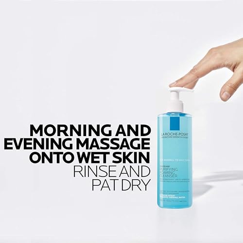 La Roche-Posay Toleriane Purifying Foaming Facial Cleanser with Niacinamide | Oil free face wash for sensitive skin with niacinamide and ceramides. Pore cleanser that won’t dry out skin and is soap free.