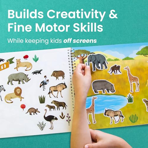 Cupkin Animal Habitats Sticker Book | 12 Coloring & Activity, 500+ Stickers | Spiral-bound kids craft format with 12 activity scenes, 12 art pages, side-by-side viewing and easy-peel design for ages 2–8